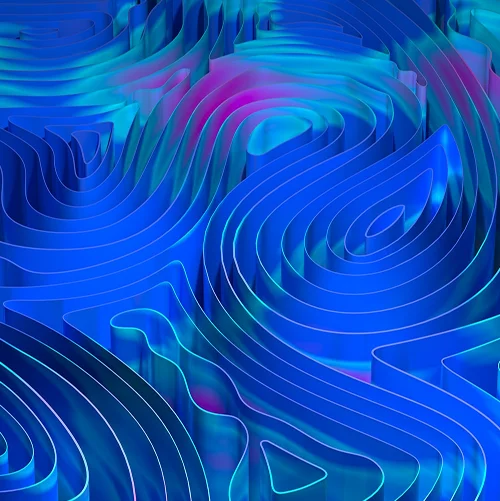 Neon glowing light bulb icon on dark blue background