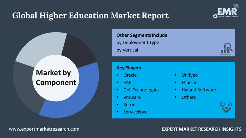 higher education market by segments