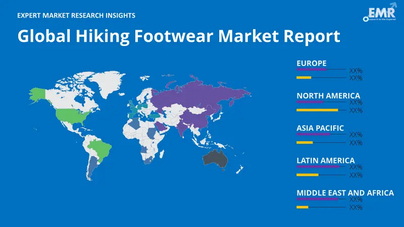 hiking footwear market by region