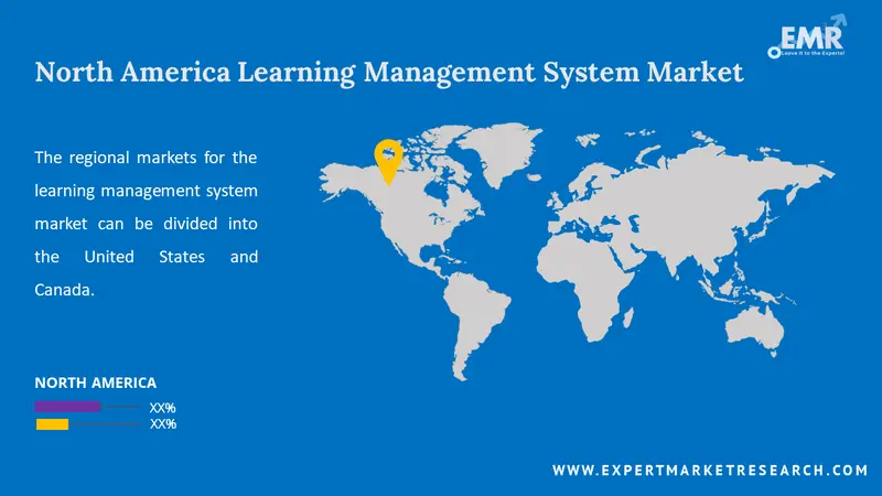 north america learning management system market by region