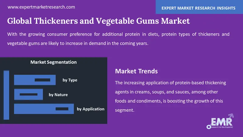 thickeners and vegetable gums market by segments